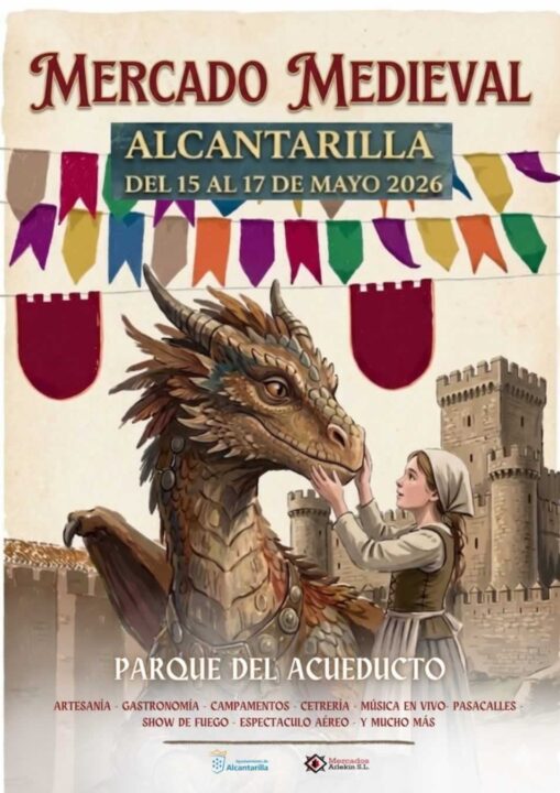 Cartel oficial del Mercado Medieval de Alcantarilla 2026 (Murcia) - Mercado con encanto en Mayo 2026