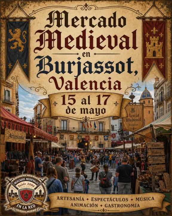 Cartel Mercado medieval de Burjassot 2026 (Valencia)