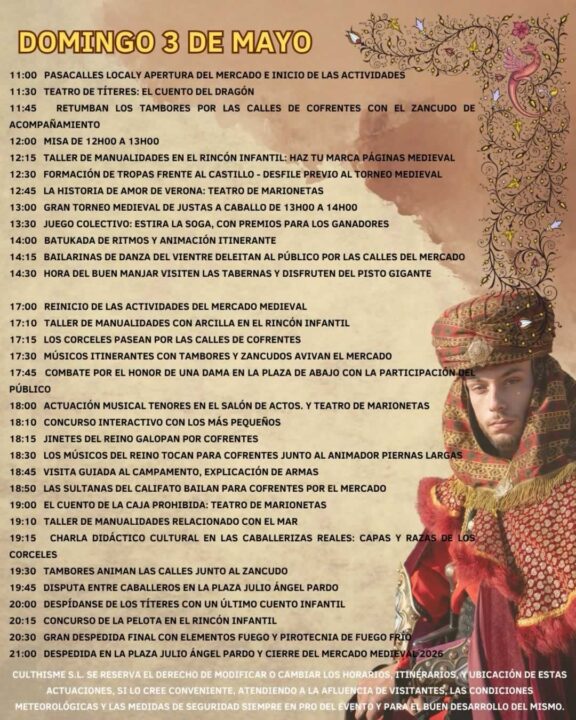 medieval cofrente 2026 domingo