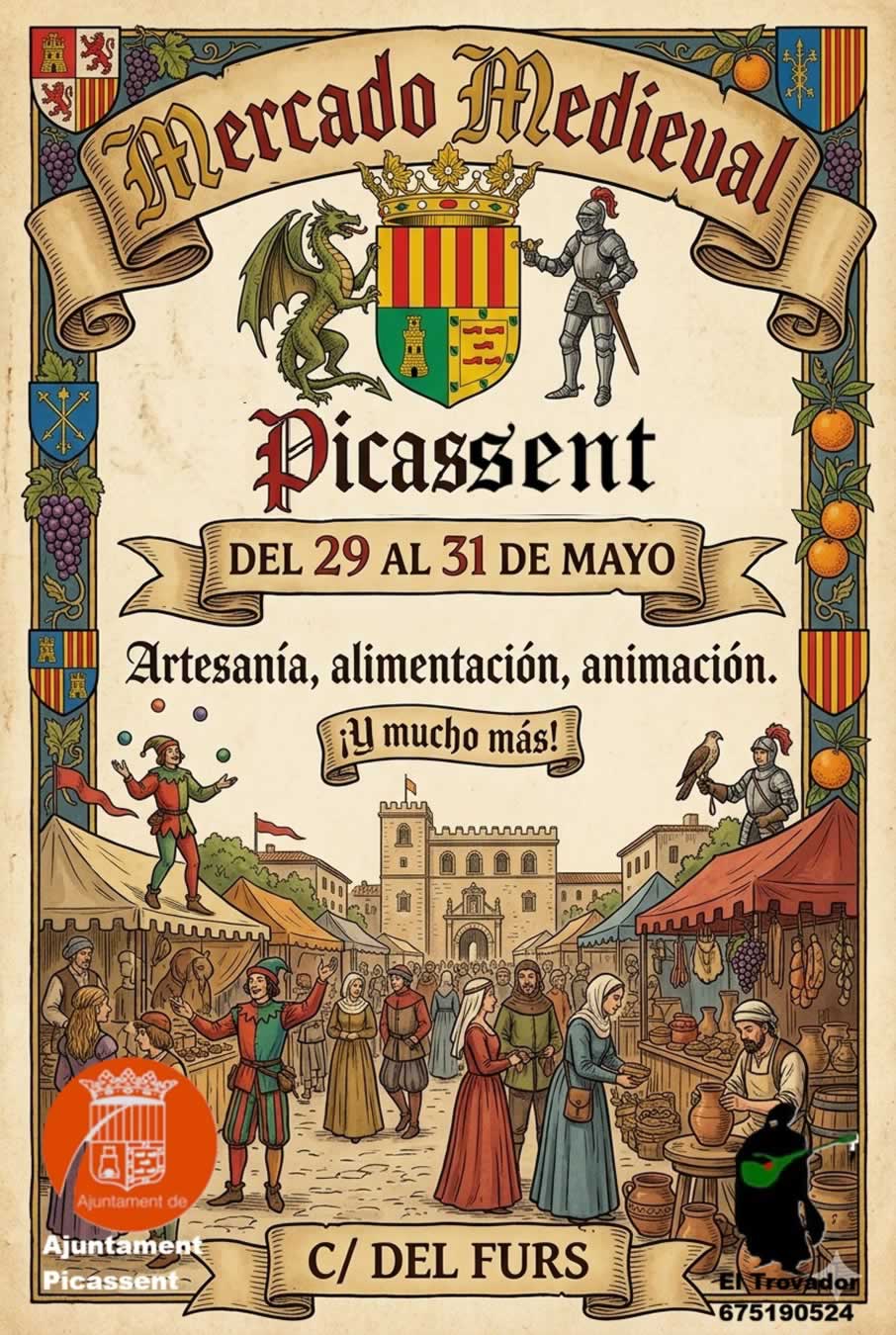 Mercado Medieval en Picassent Valencia 2026 - Cartel