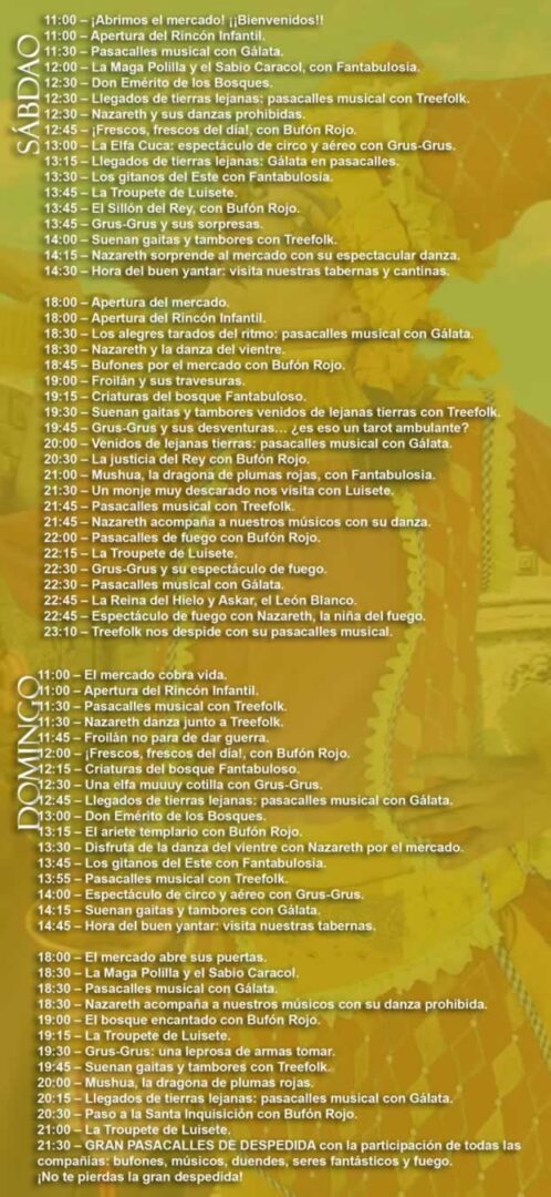 Mercado Medieval de Toledo 2026 Programación de actividades 2