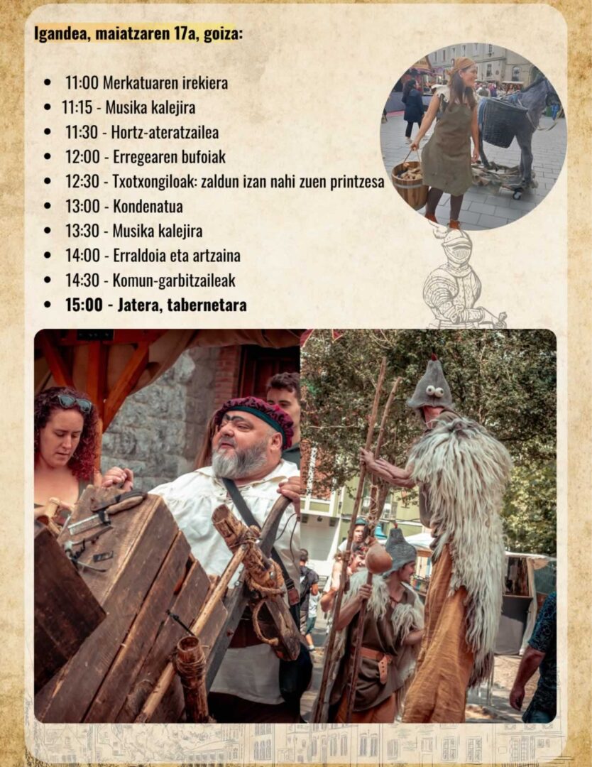 Mercado Medieval en Tolosa 2026 (Guipúzcoa) 8 medieval tolosa programa 17 mayo
