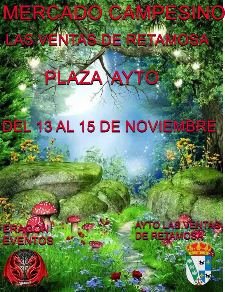 Cartel promocional del Mercado Campesino en Las Ventas de Retamosa 2026