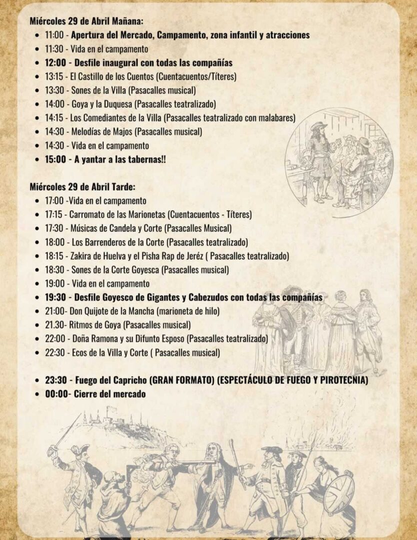 Mercado Goyesco de Móstoles (Madrid) 2026 programación ofcial 1