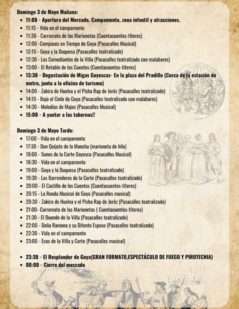 Mercado Goyesco de Móstoles (Madrid) 2026 programación ofcial 1 5