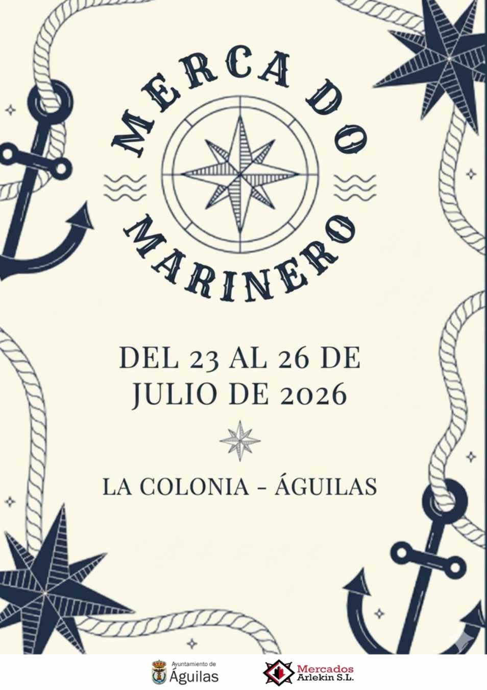 Cartel del Mercado Marinero de La Colonia en Julio 2026
