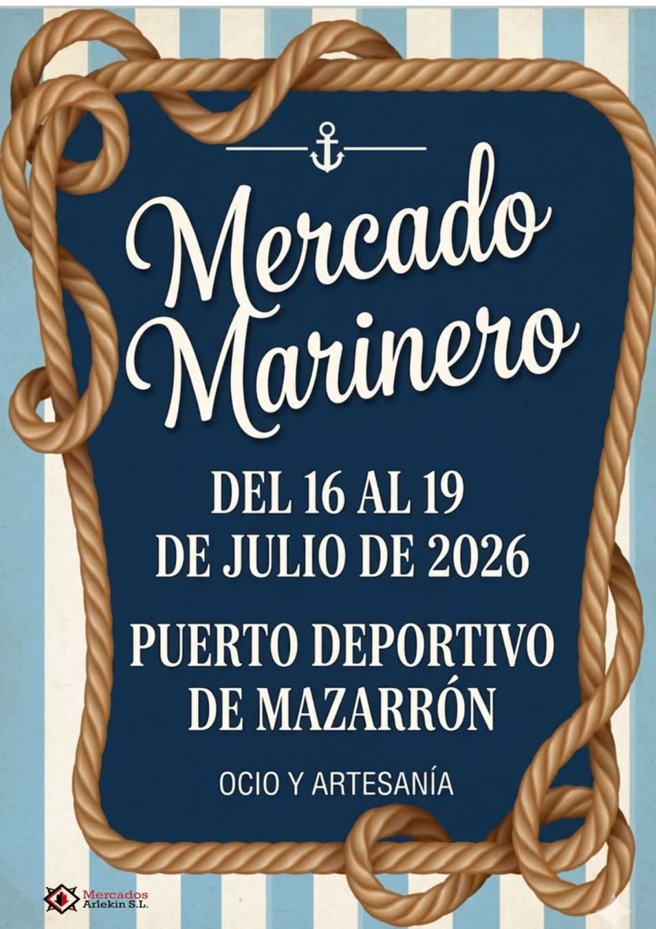 Cartel del Mercado Marinero en Puerto de deportivo de Mazarrón 16 al 19 de Julio 2026