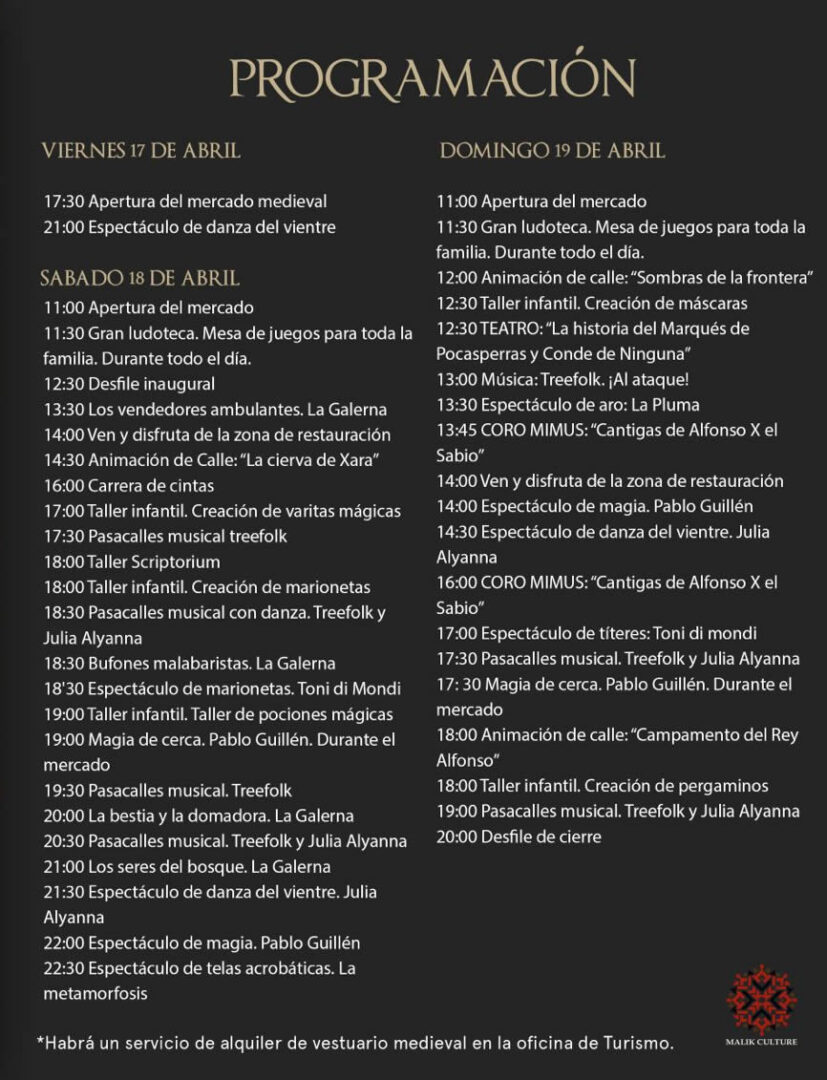 mercado medieval de el real de la jara 2026 programa