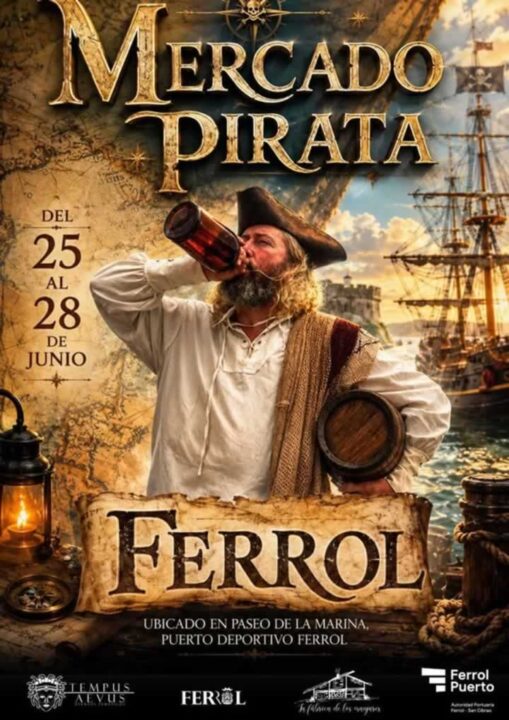 Cartel- 🎪 Mercado Pirata en Ferrol 2026 (La Coruña)