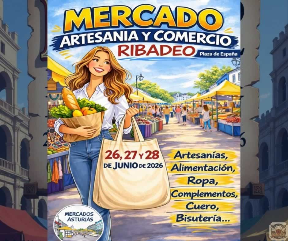 Mercado de Artesanía y Comercio en Ribadeo 2026 (Lugo)🎪 fb