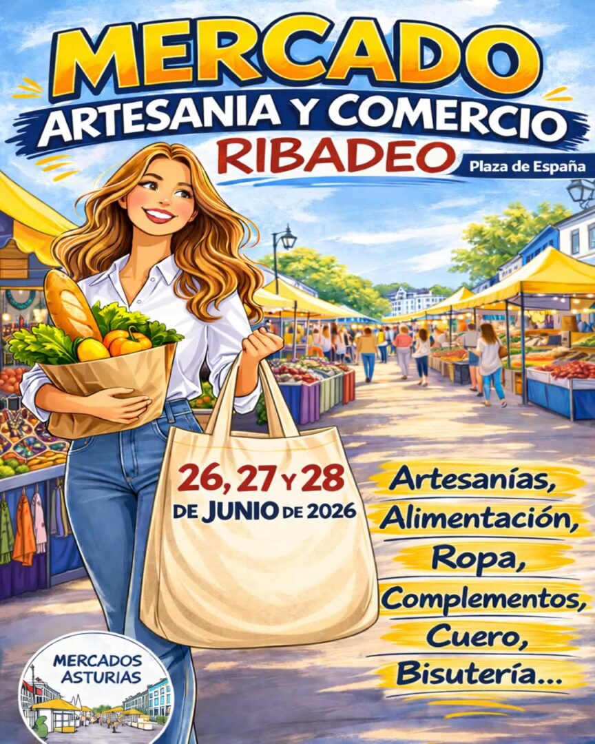 Mercado de Artesanía y Comercio en Ribadeo 2026 (Lugo)🎪