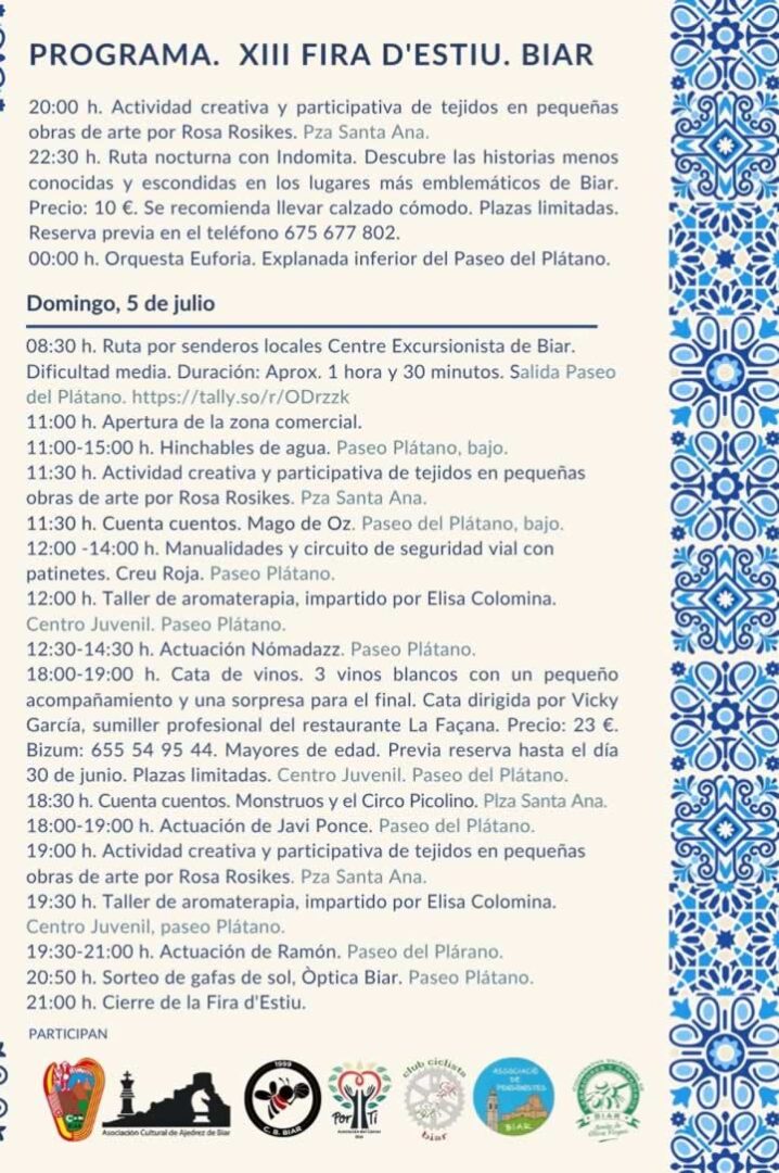 XIII Fira d'estiu - Els oficis de Biar 2026 (Alicante) 2