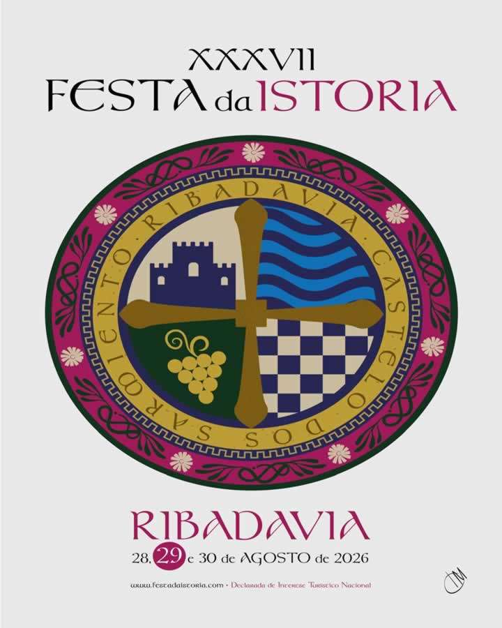 Cartel FESTA DA ISTORIA - Mercado Medieval en Ribadavia 2026 (Ourense)