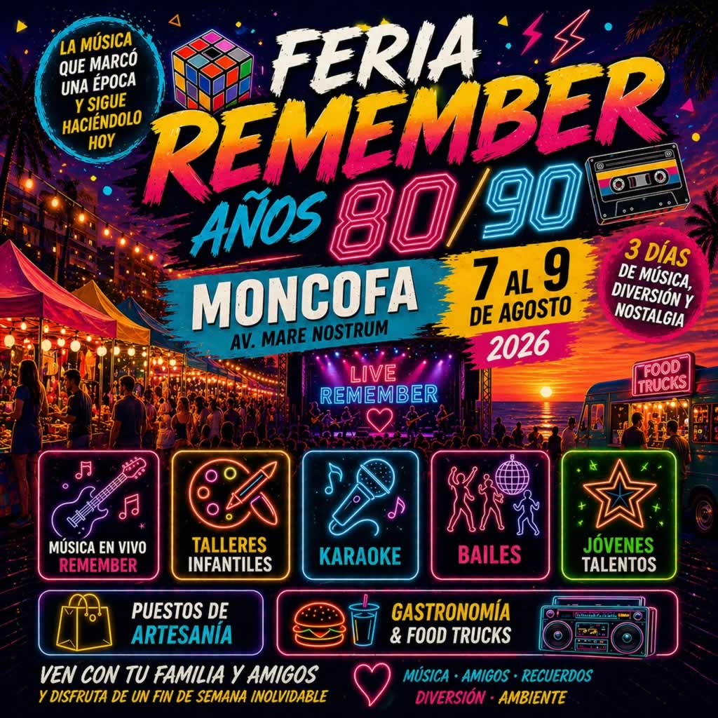 Feria Remember en Moncofa, Castellón años 80/90 - MmRED - 07 al 09 de Agosto 2026
