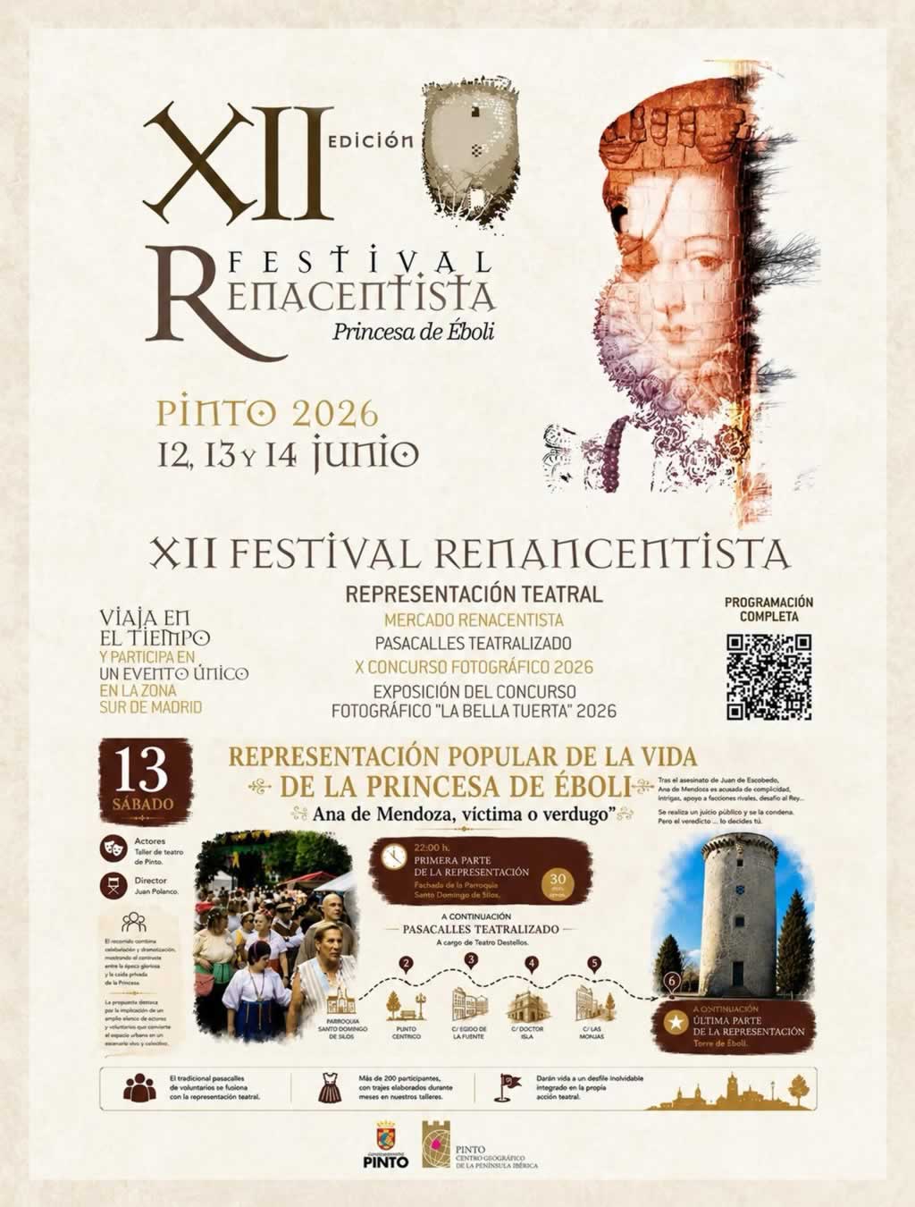 festival-renacentista-pinto-cartel Destacamos en 2026, el Mercado Renacentista de Pinto, los días 12 al 14 de Junio con artesanía y espectáculos