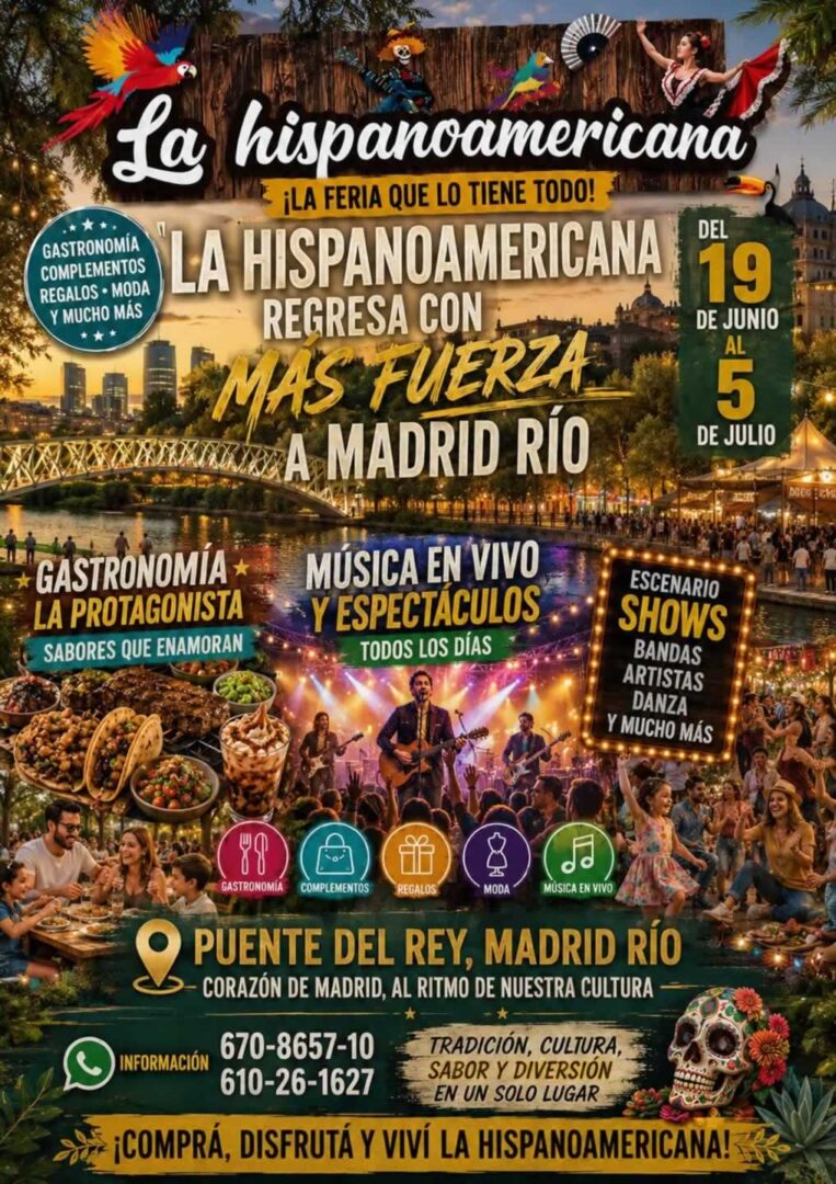 Vuelve la feria La hispanoamericana a Madrid río 2026 (Madrid) 5 hispanoamericana madrid cartel