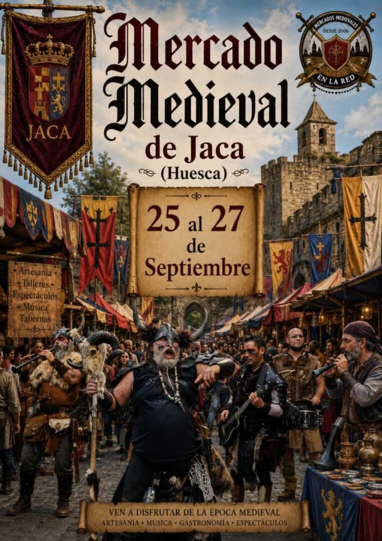 Cartel anunciador Mercado Medieval de Jaca 2026 (Huesca)