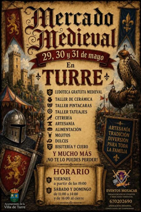 Cartel del Mercado medieval de Turre, Almería 2026