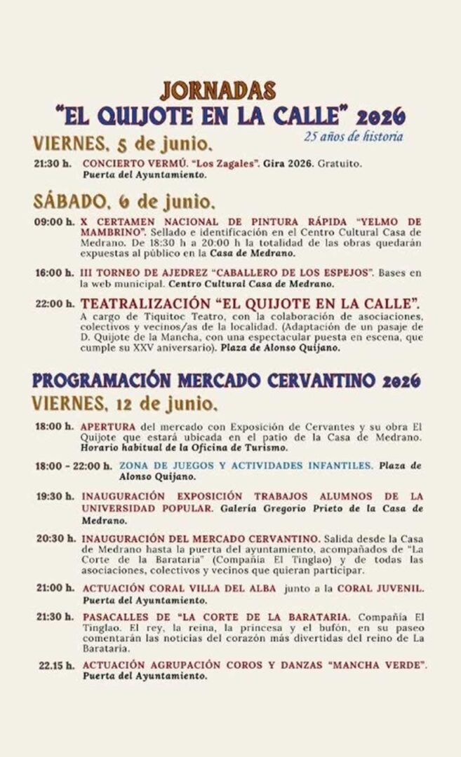 Mercado Cervantino de Argamasilla de Alba 2026 (Ciudad Real) 5 mercadillocervantino ARGAMASILLA 1