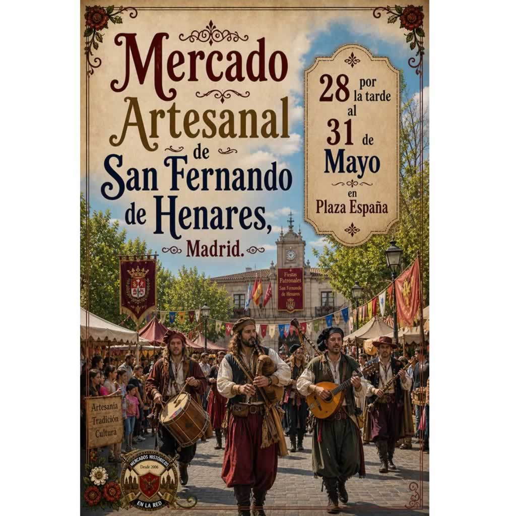 Mercado artesanal de San Fernando de Henares 2026 (Madrid) - Fiestas patronales de San Fernando - en Plaza España - Mayo 2026