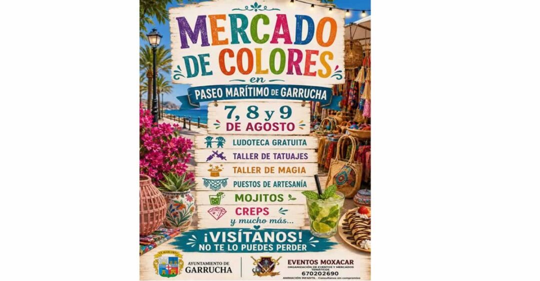 Mercado de colores en Garrucha 07 al 09 de Agosto 2026 (Almería)