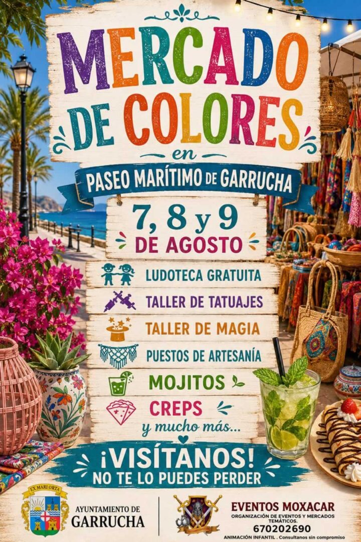 Cartel Mercado de colores en Garrucha 2026 (Almería)