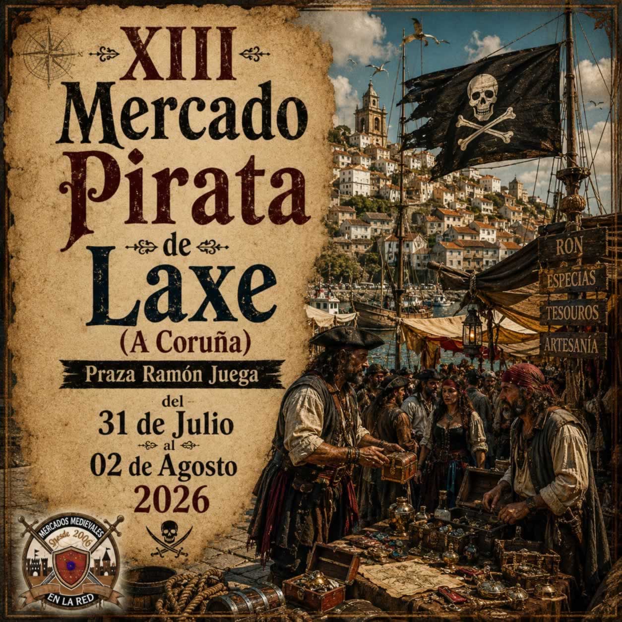 XIII Mercado Pirata de Laxe en A Coruña del 31 de Julio al 02 de Agosto 2026