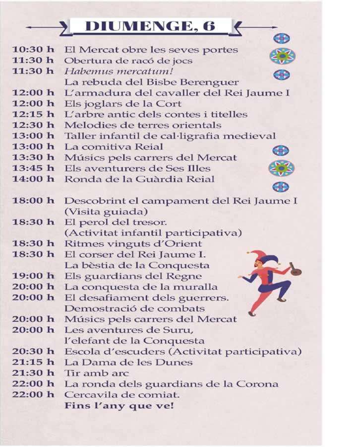 Mercado medieval de Salou 2026 (Tarragona) Programación  Domingo