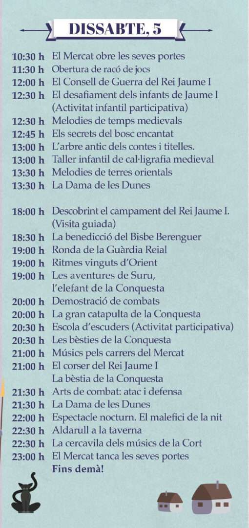 Mercado medieval de Salou 2026 (Tarragona) Programación Sabado