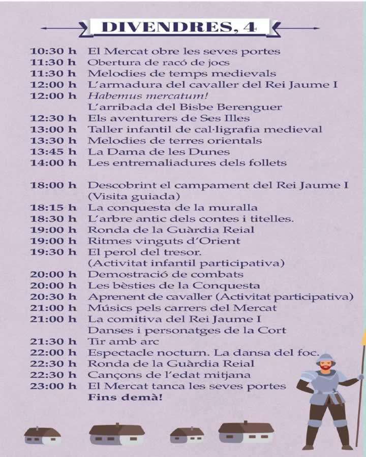 Mercado medieval de Salou 2026 (Tarragona) Programación Viernes