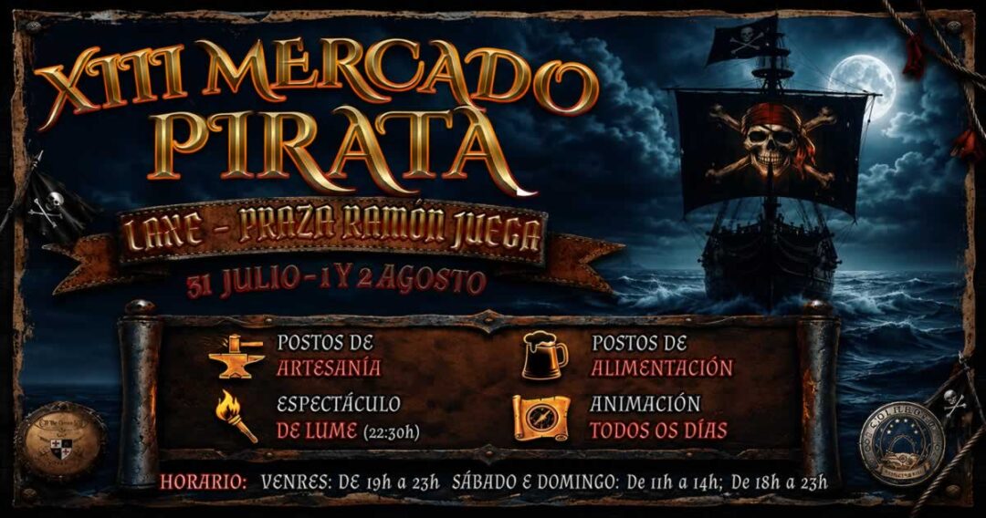 XIII Mercado Pirata de Laxe en A Coruña del 31 de Julio al 02 de Agosto 2026