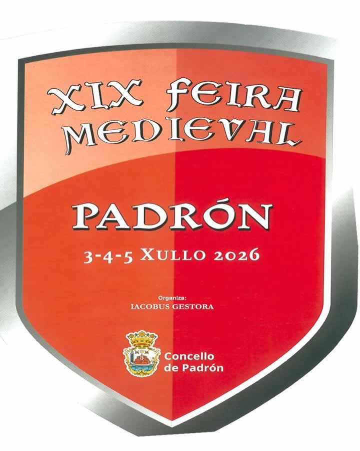 Cartel Mercado Medieval en Padrón 2026 (La Coruña)