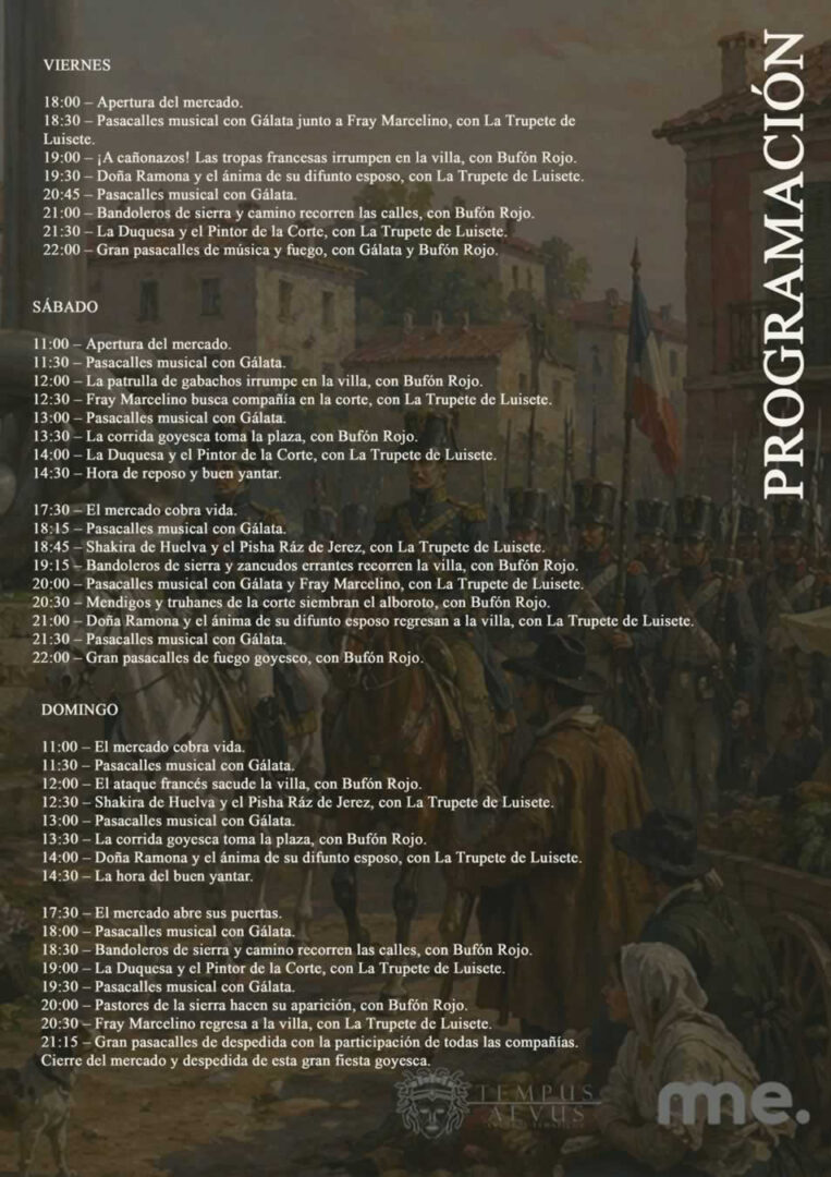 Programación del Mercado Goyesco de Leganés del 8 al 10 de mayo (Madrid)
