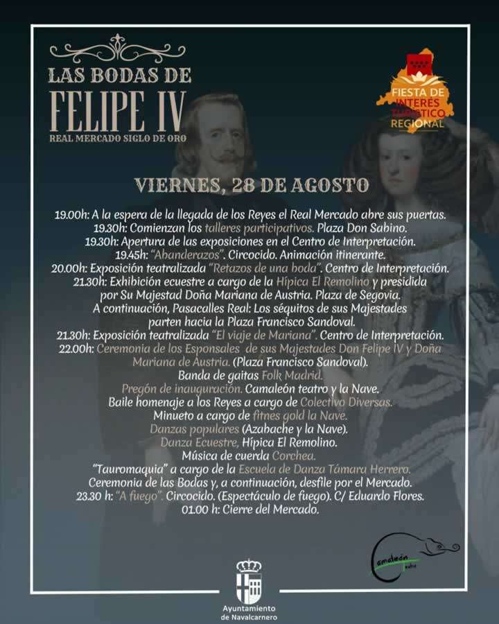 Real Mercado del Siglo de oro de Navalcarnero 2026 (Madrid) Programa del Viernes