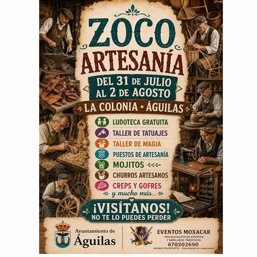 Destacado Mercado Zoco artesano en Águilas 2026 (Murcia)