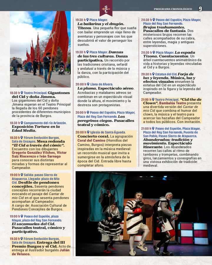 Programación del Mercado Medieval de Burgos 2026 | Semana Cidiana 6 Programa Semana Cidiana 2026 1 page 0009