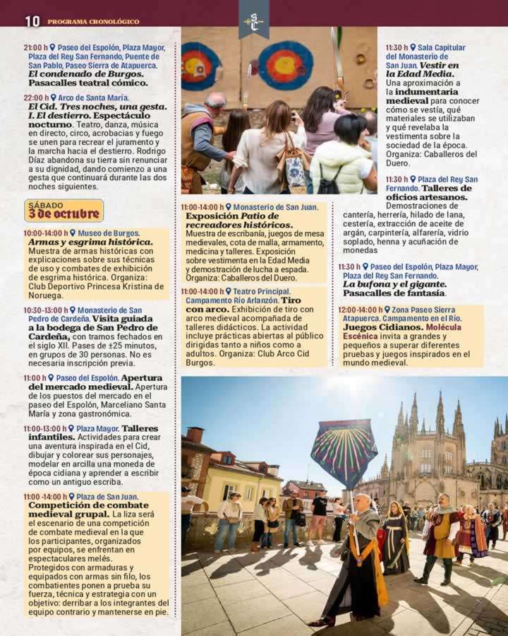Programación del Mercado Medieval de Burgos 2026 | Semana Cidiana 7 Programa Semana Cidiana 2026 1 page 0010