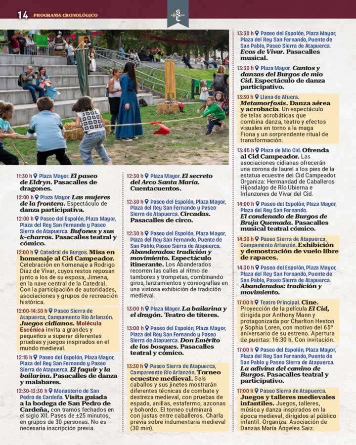 Programación del Mercado Medieval de Burgos 2026 | Semana Cidiana 11 Programa Semana Cidiana 2026 1 page 0014