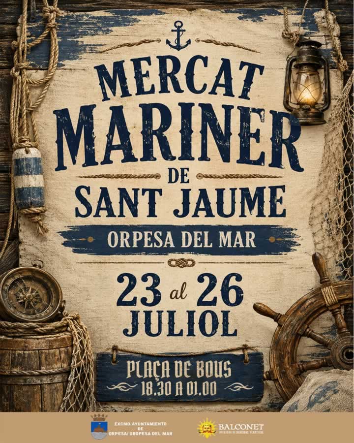 Cartel del Mercado Marinero de Oropesa del Mar 2026 (Castellรณn)
