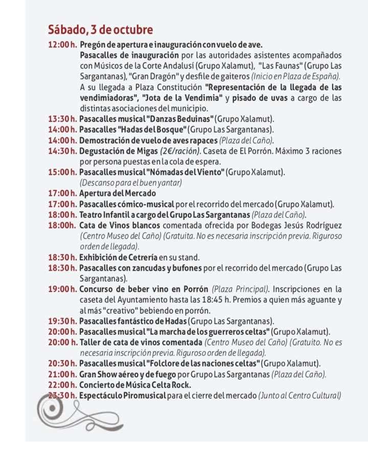 Programación de la XXI Feria Medieval del Vino de Montearagón 2026 5 XXI Feria Medieval del Vino de Montearagón 2026 Sabado