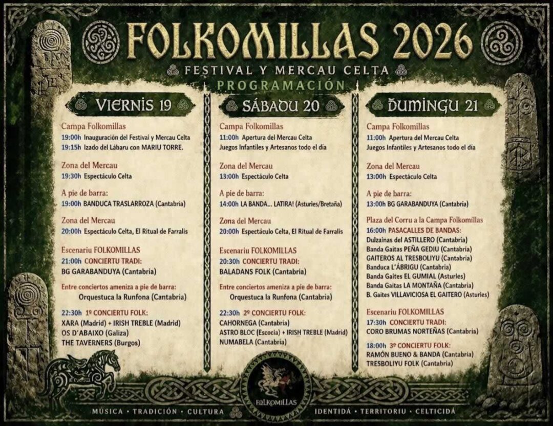Mercau Celta Folkomillas 2026 (Cantabria) - Programación