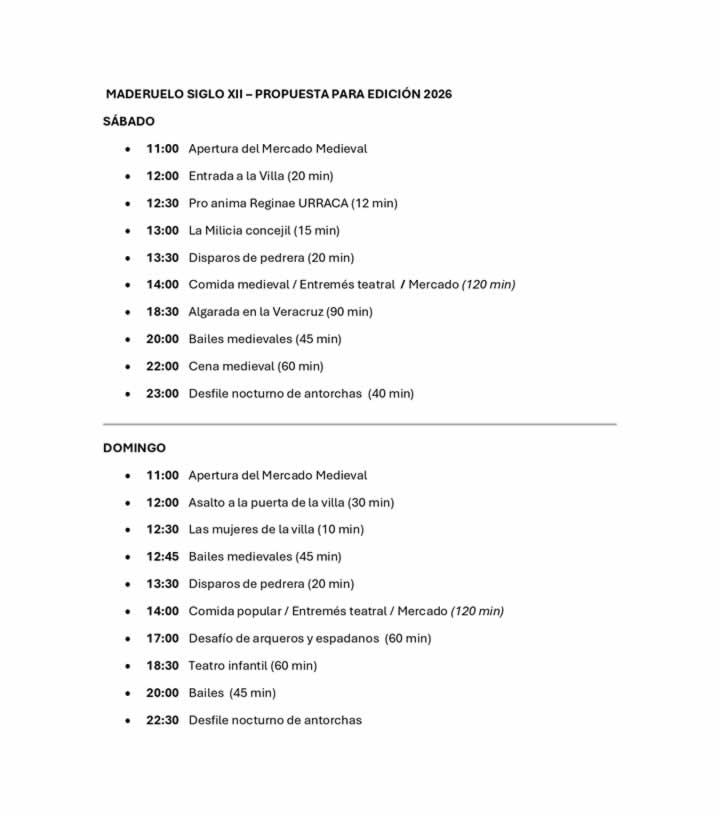 medieval maderuelo 2026 programa