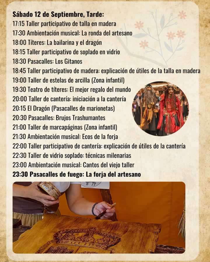 Programación Mercado Artesanal de Móstoles 2026 (Madrid) Sabado tare