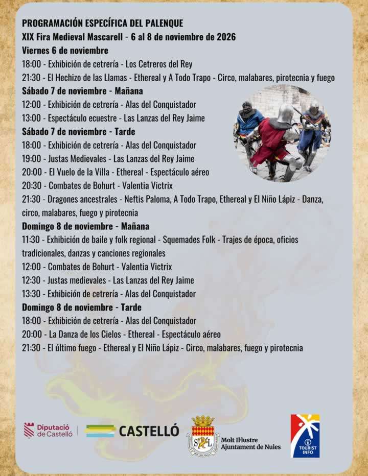 Programación Feria Medieval de Mascarell 2026