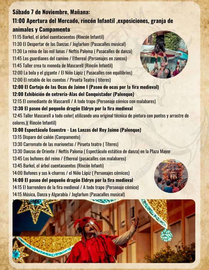 Programación Feria Medieval de Mascarell 2026