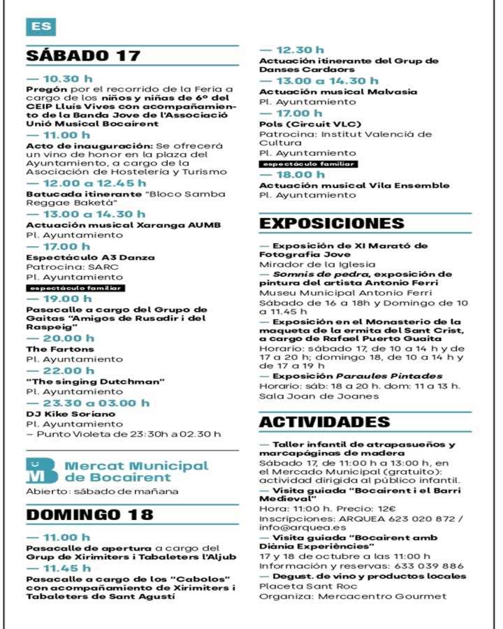 Aplazado el Mercado Medieval de Bocairent 2 Bocairent Fira Comerc 2026 programa