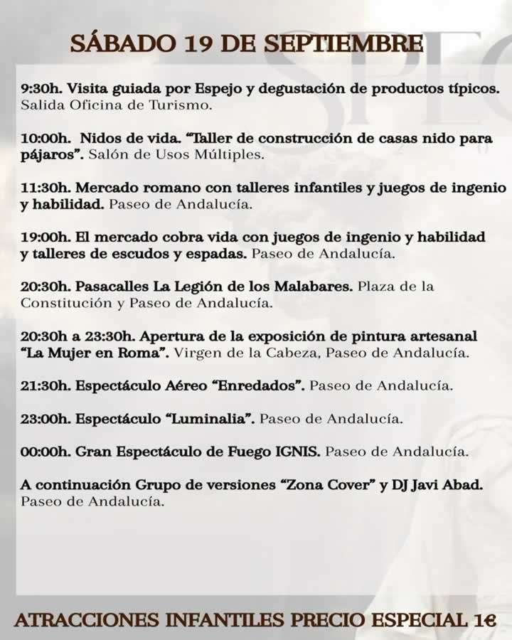 PROGRAMA SPECULA 2026 SABADO