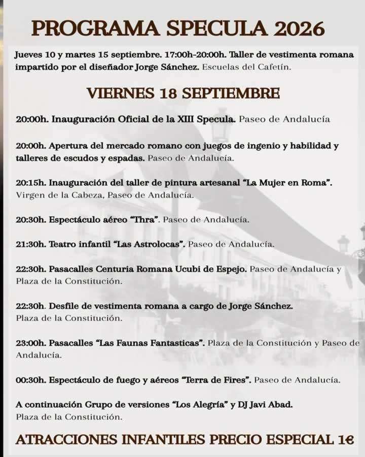 PROGRAMA SPECULA 2026 VIERNES