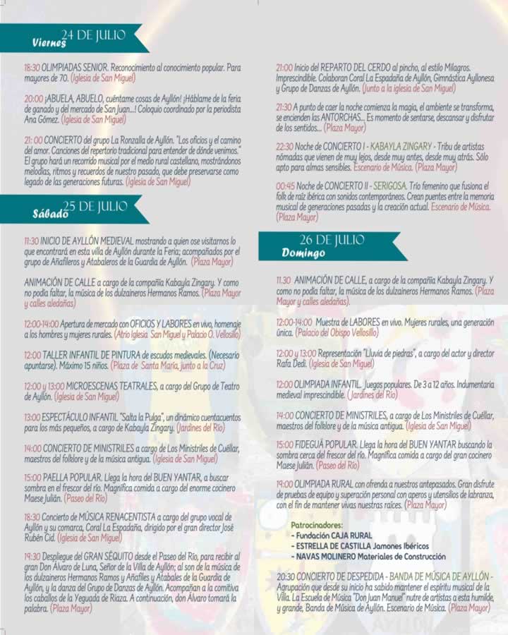 Programación de la 28ª edición de Ayllón Medieval 2026 5 ayllon medieval page 0001
