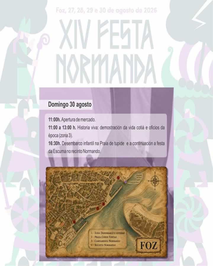 Programación Mercado de la Festa Normanda de Foz 2026 Domingo
